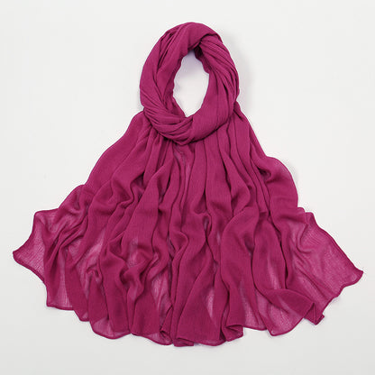BigSize Crinkle Rayon Hijab Solid Muslim Scarf  Shawl New Arrival Islamic Turban Headscarf Wraps Fo 16