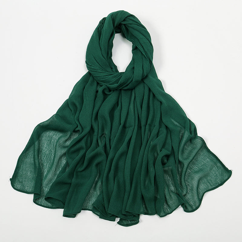 BigSize Crinkle Rayon Hijab Solid Muslim Scarf  Shawl New Arrival Islamic Turban Headscarf Wraps Fo 12