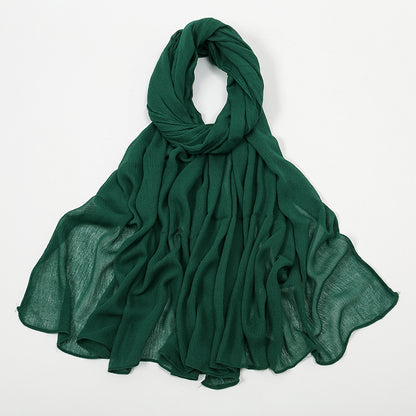 BigSize Crinkle Rayon Hijab Solid Muslim Scarf  Shawl New Arrival Islamic Turban Headscarf Wraps Fo 12