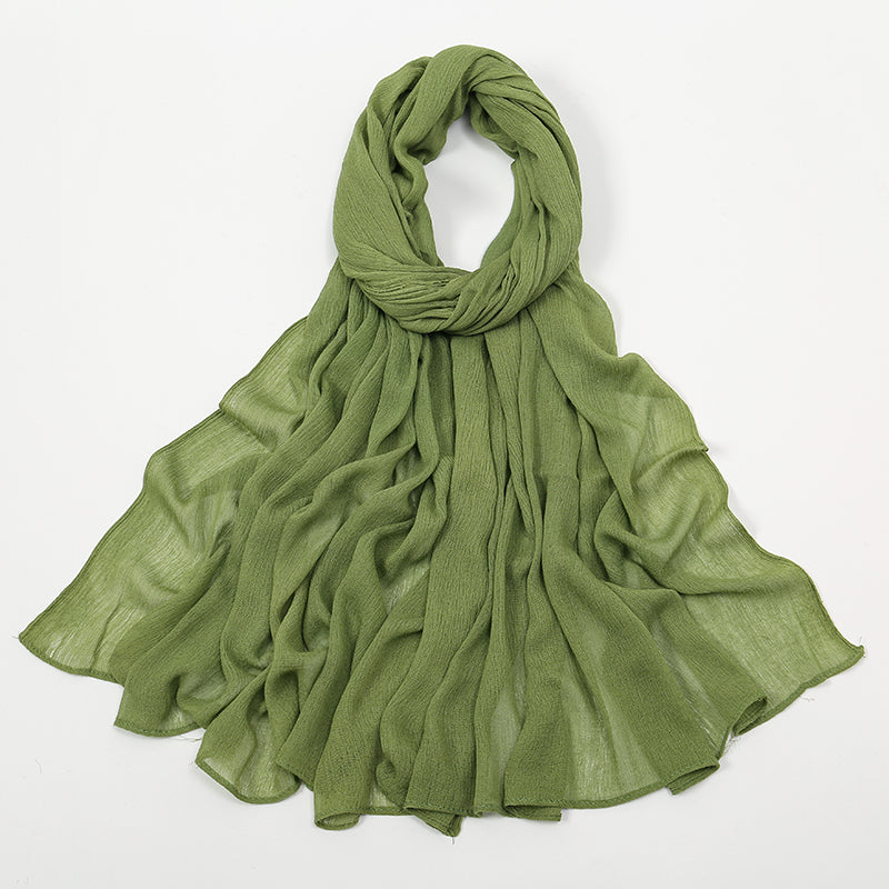 BigSize Crinkle Rayon Hijab Solid Muslim Scarf  Shawl New Arrival Islamic Turban Headscarf Wraps Fo 13