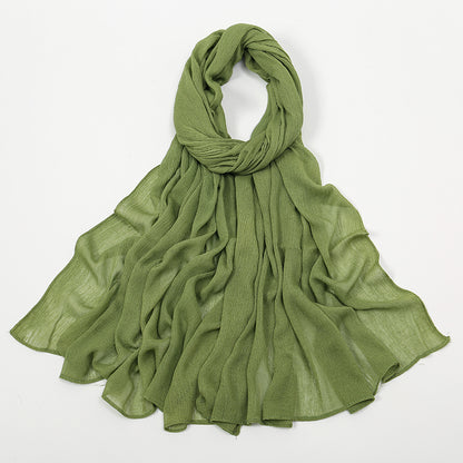 BigSize Crinkle Rayon Hijab Solid Muslim Scarf  Shawl New Arrival Islamic Turban Headscarf Wraps Fo 13