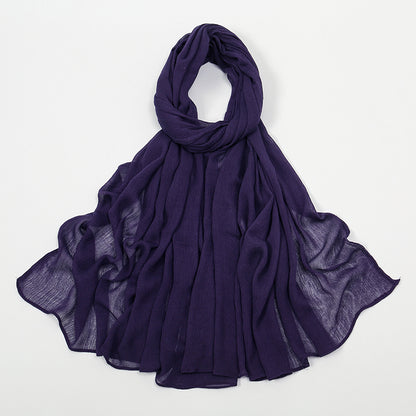 BigSize Crinkle Rayon Hijab Solid Muslim Scarf  Shawl New Arrival Islamic Turban Headscarf Wraps Fo 14