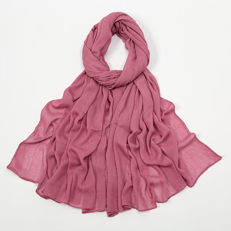 BigSize Crinkle Rayon Hijab Solid Muslim Scarf  Shawl New Arrival Islamic Turban Headscarf Wraps Fo 19