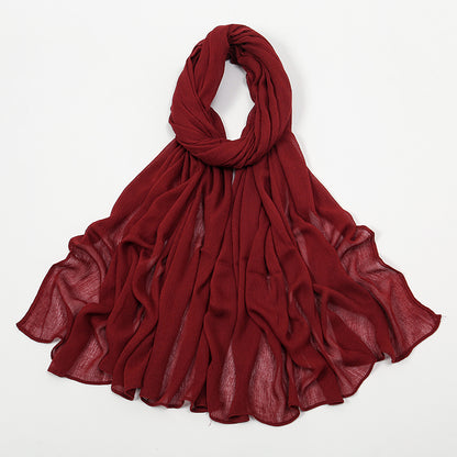 BigSize Crinkle Rayon Hijab Solid Muslim Scarf  Shawl New Arrival Islamic Turban Headscarf Wraps Fo 20