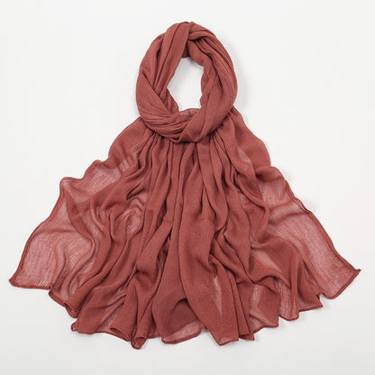 BigSize Crinkle Rayon Hijab Solid Muslim Scarf  Shawl New Arrival Islamic Turban Headscarf Wraps Fo 21