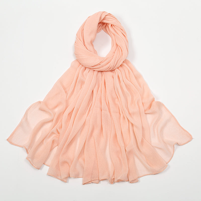 BigSize Crinkle Rayon Hijab Solid Muslim Scarf  Shawl New Arrival Islamic Turban Headscarf Wraps Fo 22