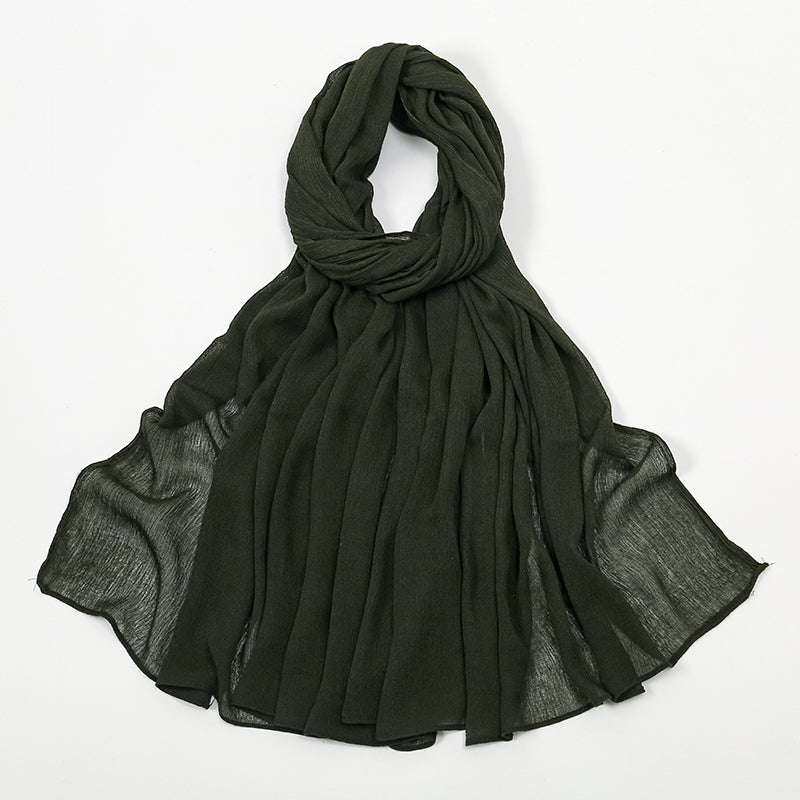 BigSize Crinkle Rayon Hijab Solid Muslim Scarf  Shawl New Arrival Islamic Turban Headscarf Wraps Fo 23