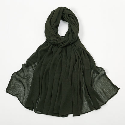 BigSize Crinkle Rayon Hijab Solid Muslim Scarf  Shawl New Arrival Islamic Turban Headscarf Wraps Fo 23