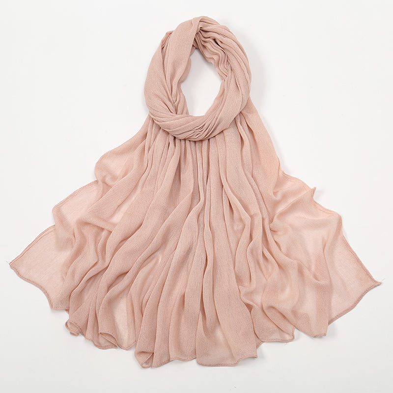 BigSize Crinkle Rayon Hijab Solid Muslim Scarf  Shawl New Arrival Islamic Turban Headscarf Wraps Fo 24