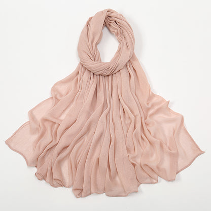 BigSize Crinkle Rayon Hijab Solid Muslim Scarf  Shawl New Arrival Islamic Turban Headscarf Wraps Fo 24