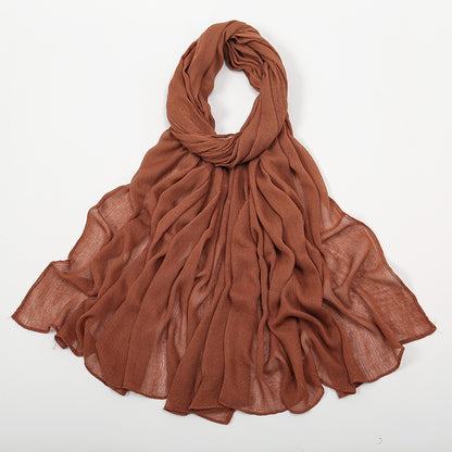 BigSize Crinkle Rayon Hijab Solid Muslim Scarf  Shawl New Arrival Islamic Turban Headscarf Wraps Fo 25