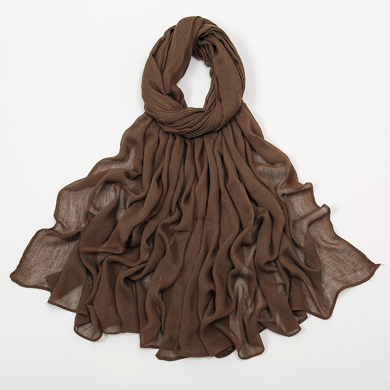 BigSize Crinkle Rayon Hijab Solid Muslim Scarf  Shawl New Arrival Islamic Turban Headscarf Wraps Fo 27