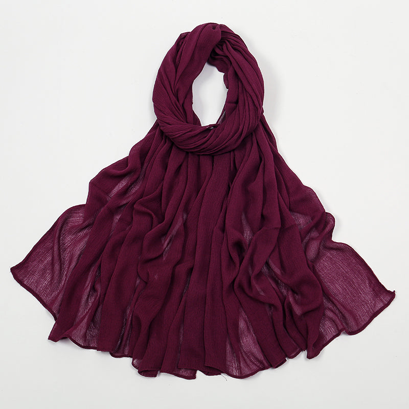 BigSize Crinkle Rayon Hijab Solid Muslim Scarf  Shawl New Arrival Islamic Turban Headscarf Wraps Fo 29