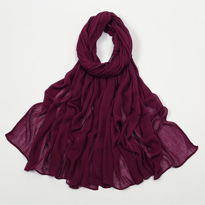 BigSize Crinkle Rayon Hijab Solid Muslim Scarf  Shawl New Arrival Islamic Turban Headscarf Wraps Fo 29