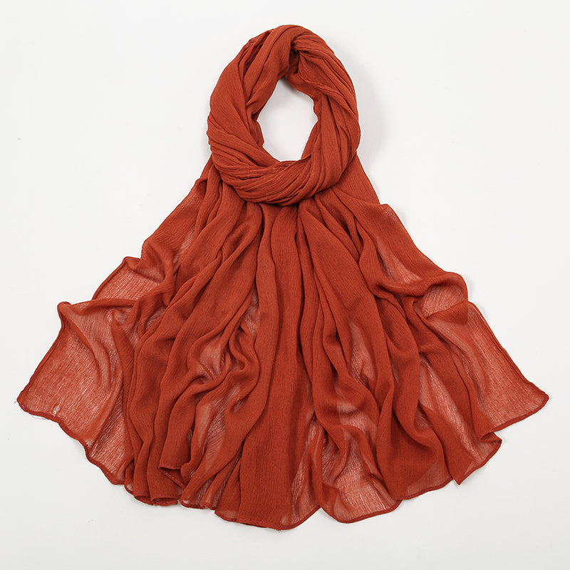 BigSize Crinkle Rayon Hijab Solid Muslim Scarf  Shawl New Arrival Islamic Turban Headscarf Wraps Fo 30