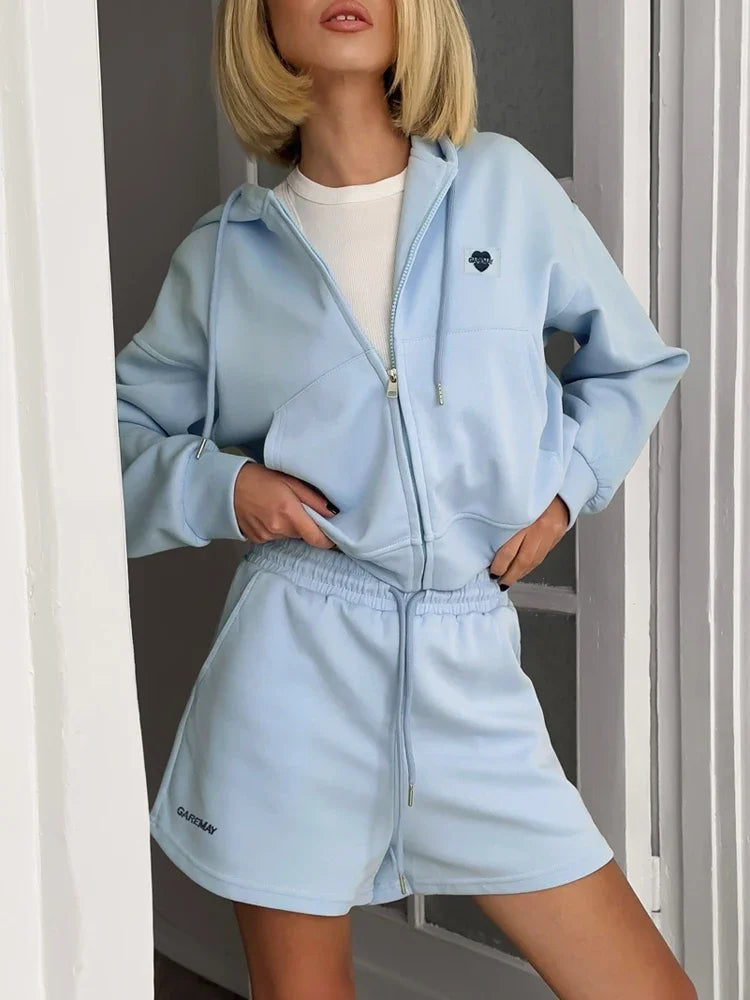 Two-Piece Casual Tracksuit for Women, Oversize Cotton Pink Top and Shorts Set, Spring Women's Summer Suit with Shorts