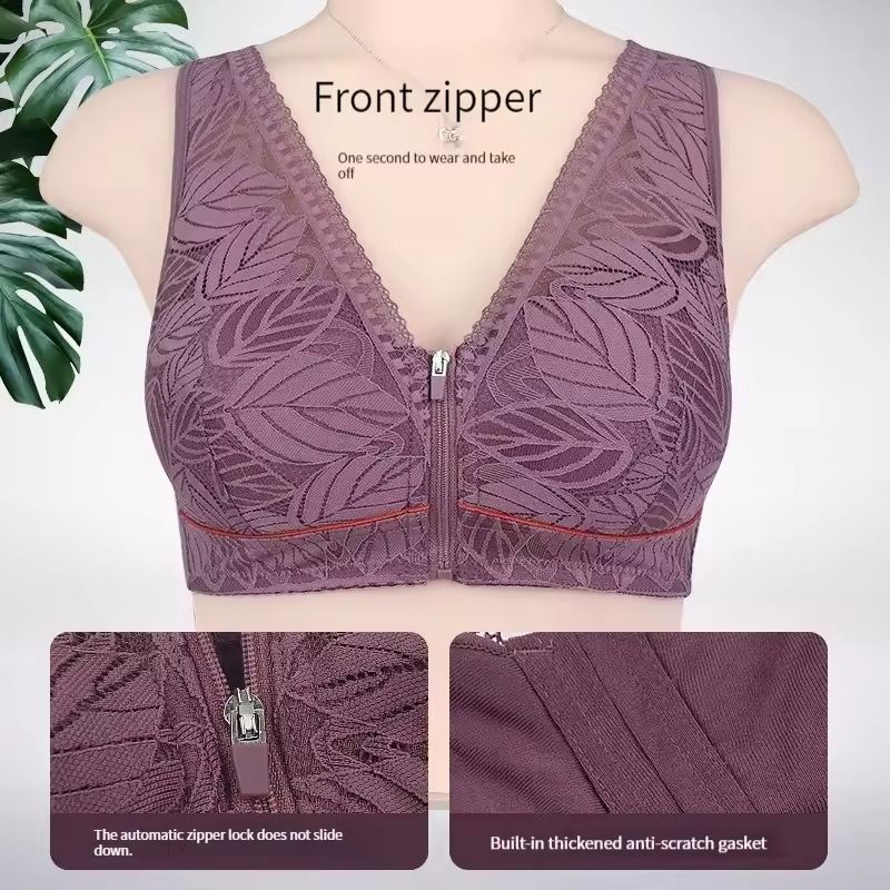 Front Zip Sports Yoga Bra With Cotton Cups 1