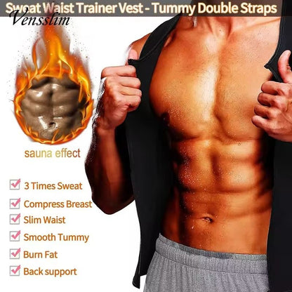 Vensslim Men Body Shaper Waist Trainer Vest Slimming Shirt Sauna Sweat Compression Undershirt Shape 1
