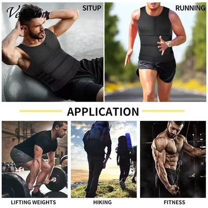 Vensslim Men Body Shaper Waist Trainer Vest Slimming Shirt Sauna Sweat Compression Undershirt Shape 4
