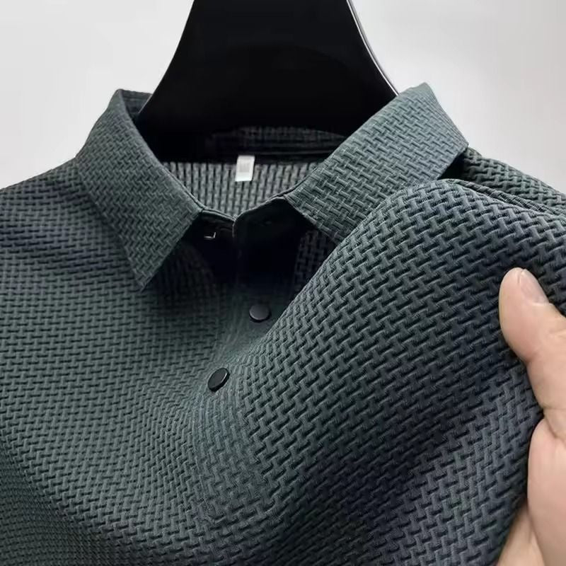Mens Short Sleeve Cotton Polo Shirt Lightweight Casual Top 1