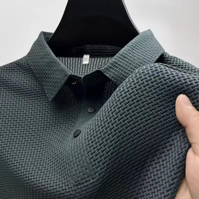 Mens Short Sleeve Cotton Polo Shirt Lightweight Casual Top 9