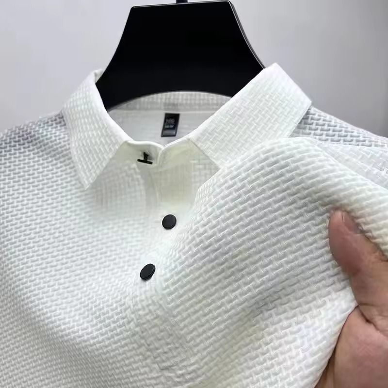 Mens Short Sleeve Cotton Polo Shirt Lightweight Casual Top 5