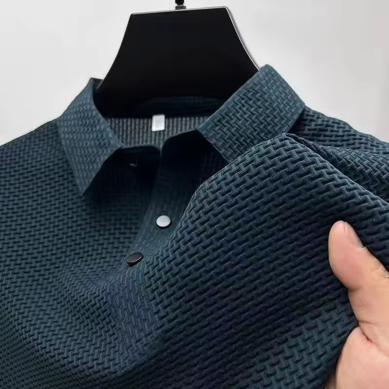 Mens Short Sleeve Cotton Polo Shirt Lightweight Casual Top 7
