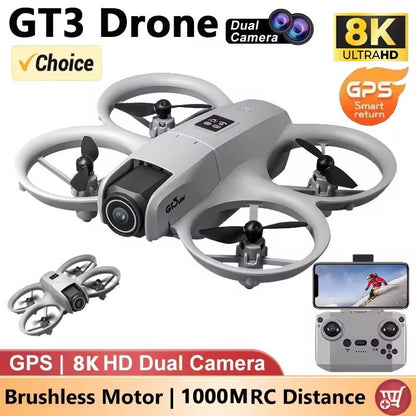 GT3 GPS Dual Camera 8K Drone with Obstacle Avoidance