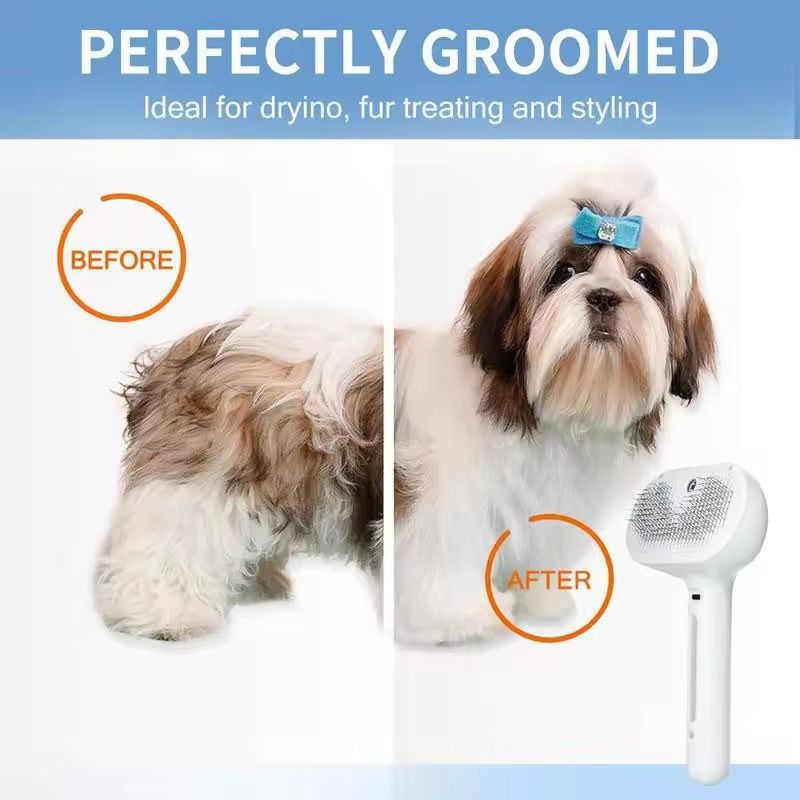 Pet Steam Massage Brush With Hair Removal Comb For Dogs And Cats 2