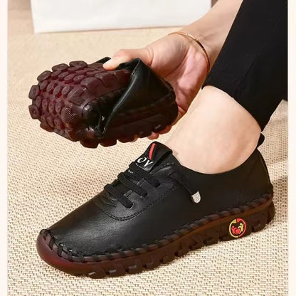 Womens Large Size PU Leather Sneakers With Flat Bottom And Elastic Straps 1