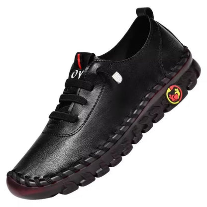 Womens Large Size PU Leather Sneakers With Flat Bottom And Elastic Straps 7