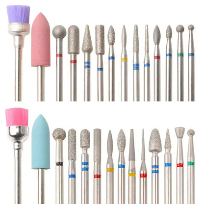 Nail Drill Bit Set 14 Piece Manicure Pedicure Polishing Tools