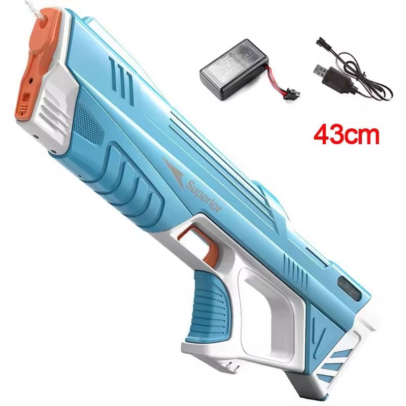 Electric Water Gun for Kids 43cm Automatic High Power Blaster with Water Storage for Summer Outdoor Play
