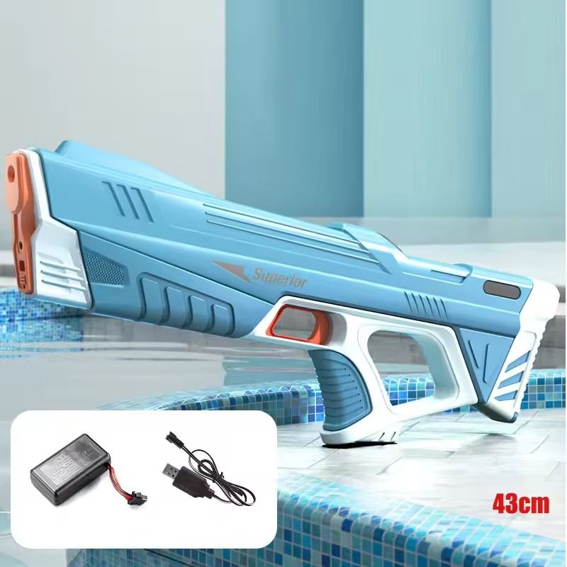 Electric Water Gun For Kids 43cm Automatic High Power Blaster With Water Storage For Summer Outdoor 7