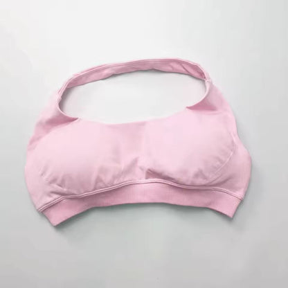 Seamless Push Up Sports Bra Halter Top Open Back High Support Yoga Bra 9