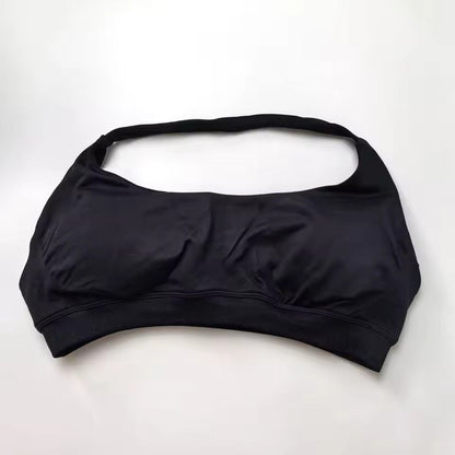 Seamless Push Up Sports Bra Halter Top Open Back High Support Yoga Bra 8