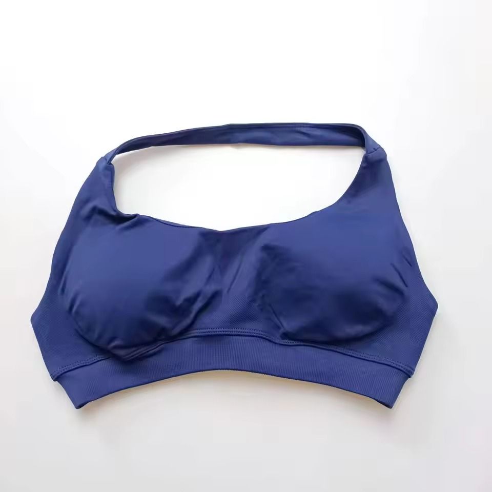 Seamless Push Up Sports Bra Halter Top Open Back High Support Yoga Bra 10