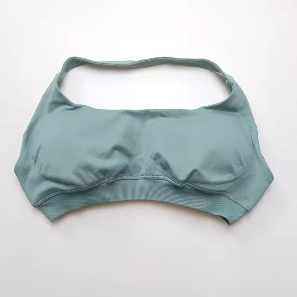 Seamless Push Up Sports Bra Halter Top Open Back High Support Yoga Bra 12