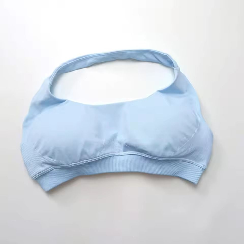 Seamless Push Up Sports Bra Halter Top Open Back High Support Yoga Bra 16