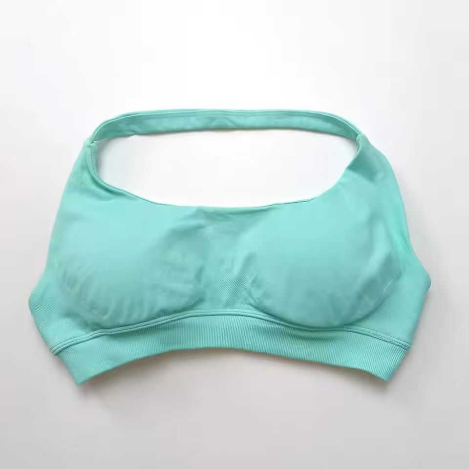 Seamless Push Up Sports Bra Halter Top Open Back High Support Yoga Bra 18