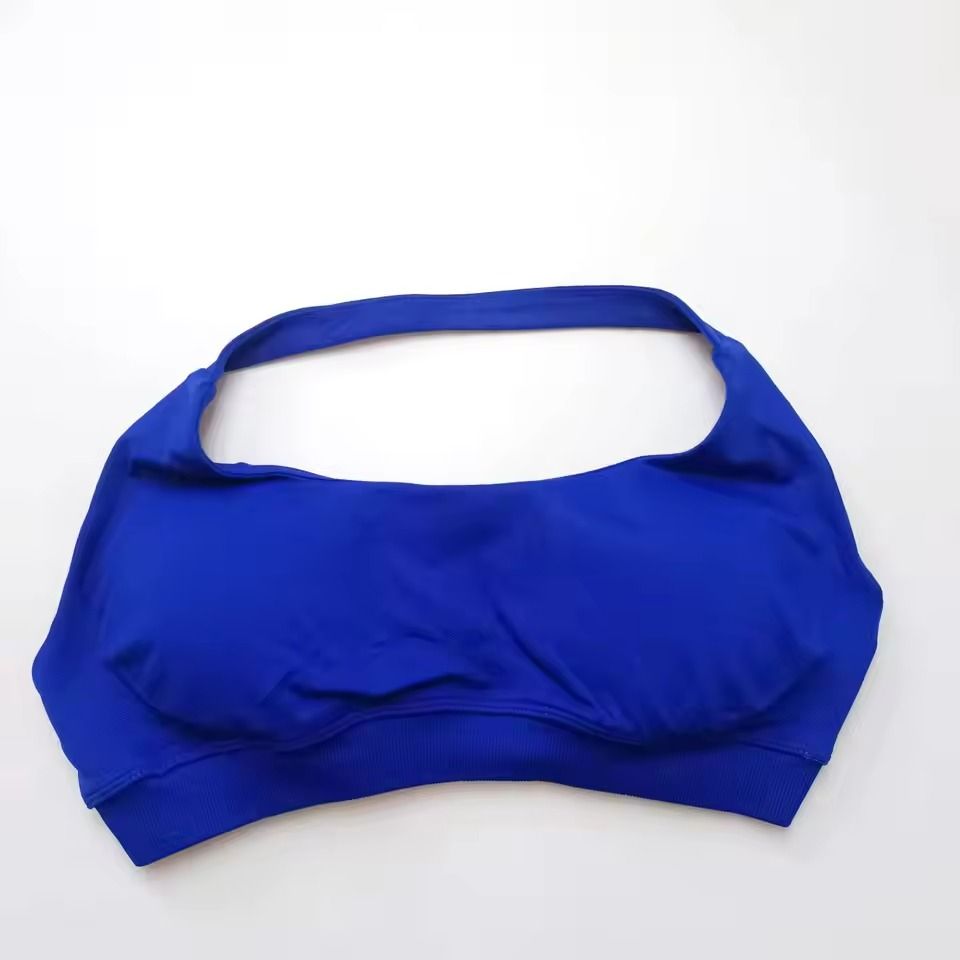 Seamless Push Up Sports Bra Halter Top Open Back High Support Yoga Bra 19