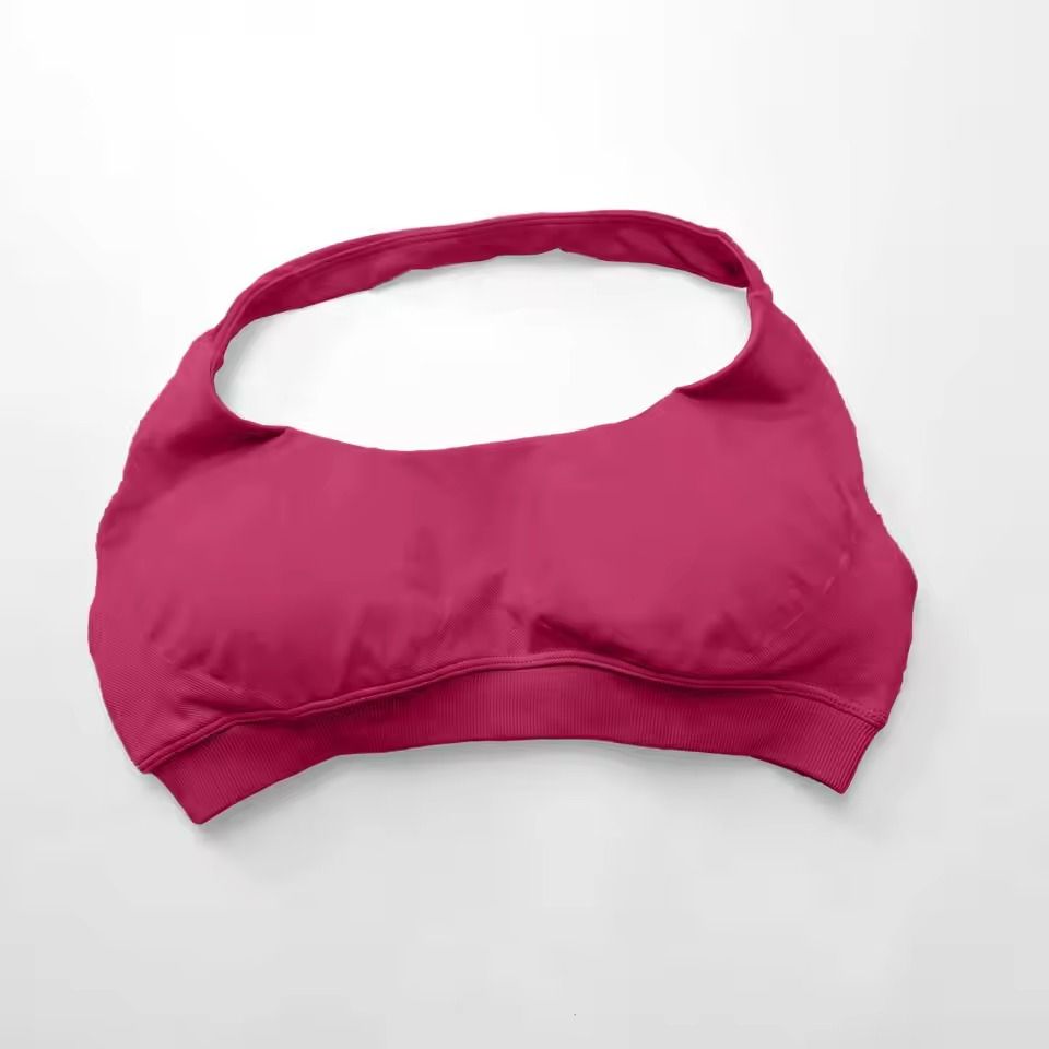 Seamless Push Up Sports Bra Halter Top Open Back High Support Yoga Bra 21