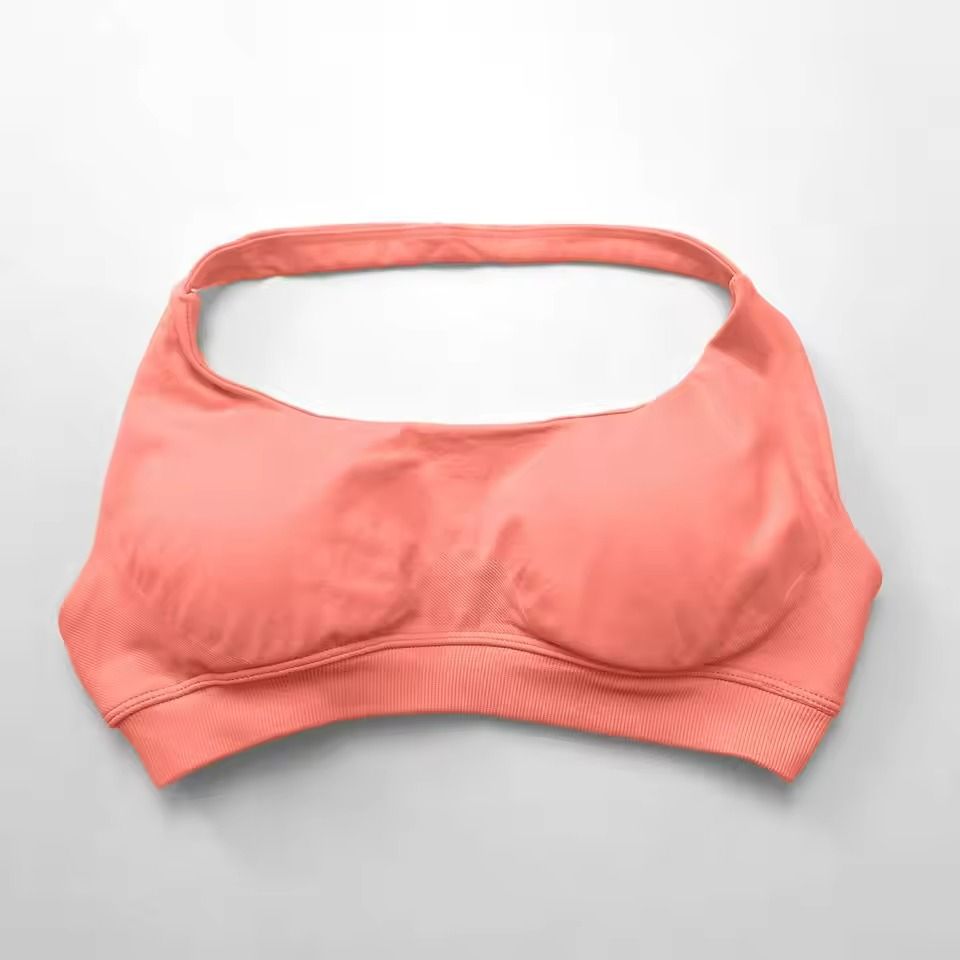 Seamless Push Up Sports Bra Halter Top Open Back High Support Yoga Bra 28