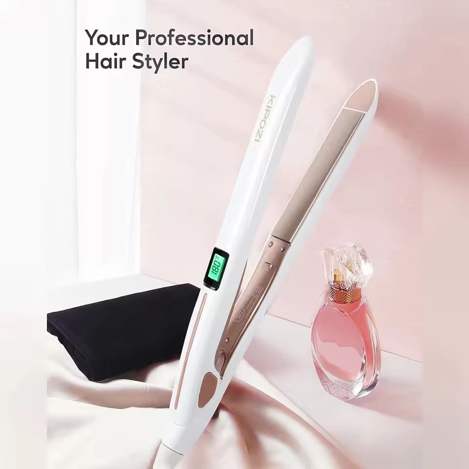 Titanium Digital Flat Iron With LCD Display And Dual Voltage For Smooth Styling 1