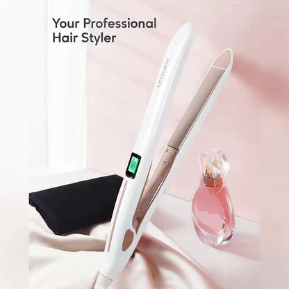 Titanium Digital Flat Iron With LCD Display And Dual Voltage For Smooth Styling 1