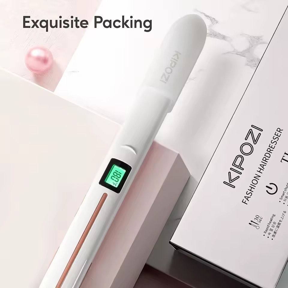 Titanium Digital Flat Iron With LCD Display And Dual Voltage For Smooth Styling 2