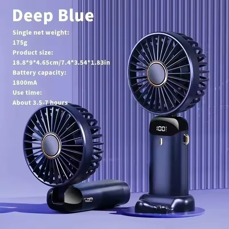 Rechargeable Foldable Mini Fan With LED Display And Adjustable Speeds 9