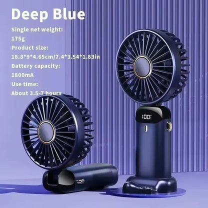 Rechargeable Foldable Mini Fan With LED Display And Adjustable Speeds 9