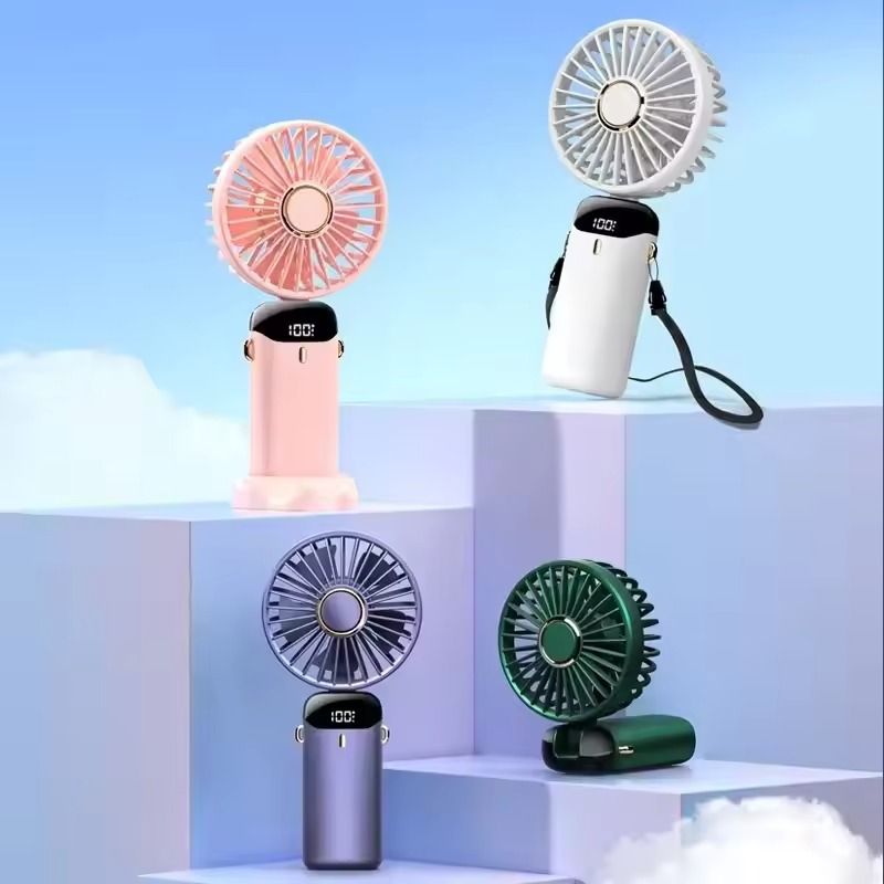 Rechargeable Foldable Mini Fan With LED Display And Adjustable Speeds 2
