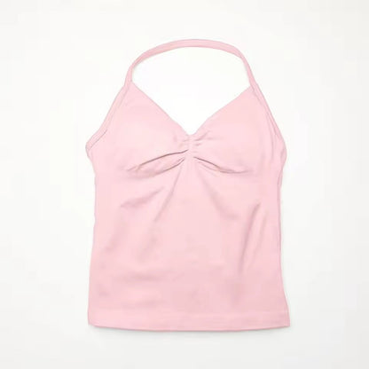 Longline Strappy Sports Yoga Tank Top Open Back Fitness Halter Bra 9